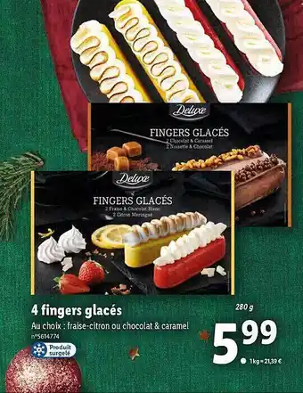 Lidl 4 fingers glacés deluxe offre