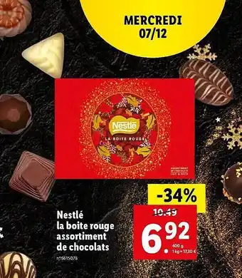 Lidl Nestlé la boîte rouge assortiment de chocolats offre