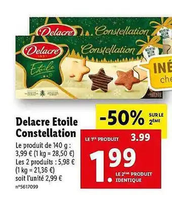 Lidl Delacre étoile constellation offre