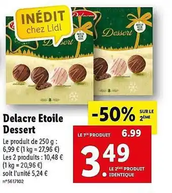 Lidl Delacre étoile dessert offre