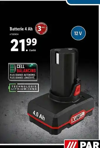 Lidl Batterie 4 ah parkside offre