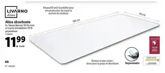 Lidl Alèse absorbante livarno home offre