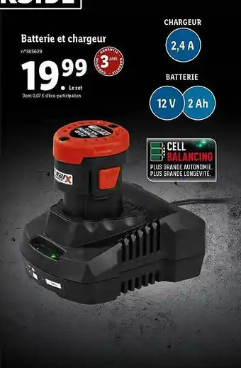 Lidl Batterie et chargeur parkside offre