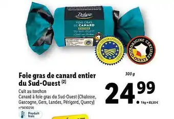 Lidl Foie gras de canard entier du sud-ouest deluxe offre