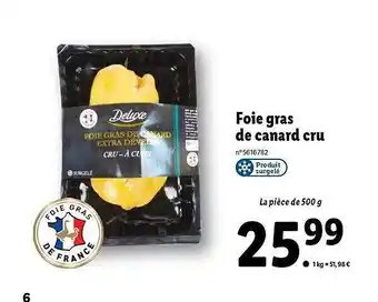 Lidl Foie gras de canard cru deluxe offre