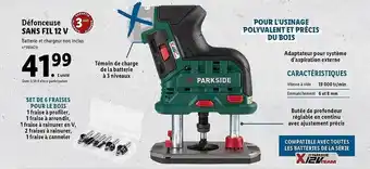 Lidl Défonceuse sans fil 12v parkside offre