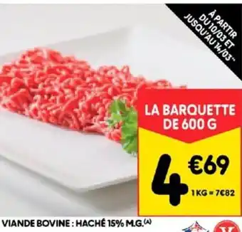 Leader Price Viande bovine : haché 15% M.G offre