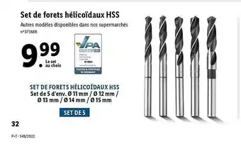 Lidl Set de forets hélicoïdaux hss offre