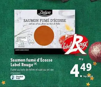 Lidl Saumon fumé d'écosse label rouge deluxe offre