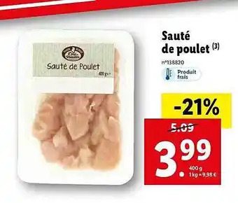 Lidl Sauté de poulet offre