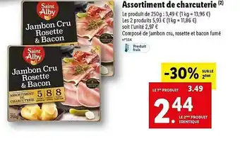 Lidl Assortiment de charcuterie saint alby offre
