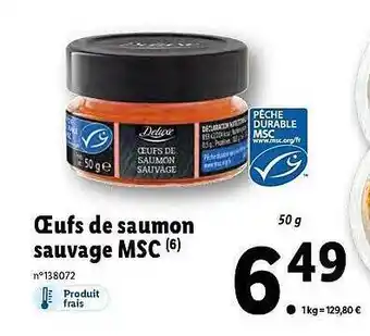 Lidl Œufs de saumon sauvage masc deluxe offre