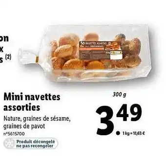 Lidl Mini navettes assorties offre