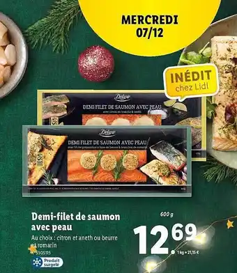 Lidl Demi-filet de saumon avec peau deluxe offre