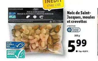 Lidl Noix de saint-jacques, moules et crevettes deluxe offre
