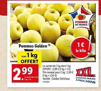 Lidl Pommes golden offre