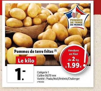 Lidl Pommes de terre frites offre