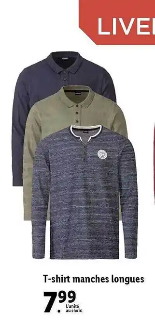Lidl T-shirt manches longues offre