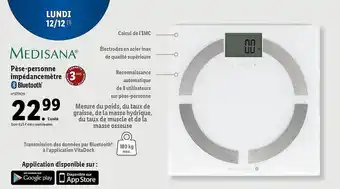 Lidl Pèse-personne impédancemètre medisana offre