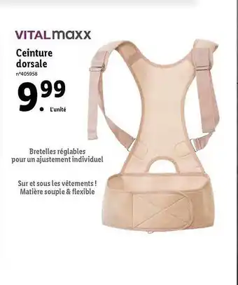 Lidl Ceinture dorsale vital maxx offre