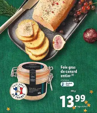 Lidl Foie gras de canard entier deluxe offre