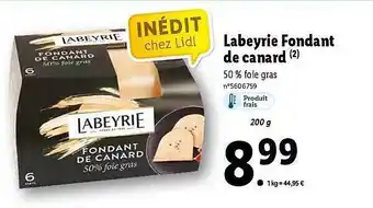 Lidl Labeyrie fondant de canard offre