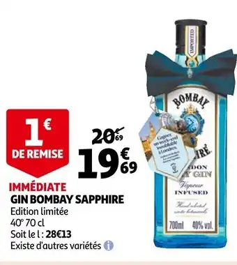 Auchan Gin Bombay Sapphire offre