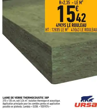 Ursa laine de verre thermocoustic 38p