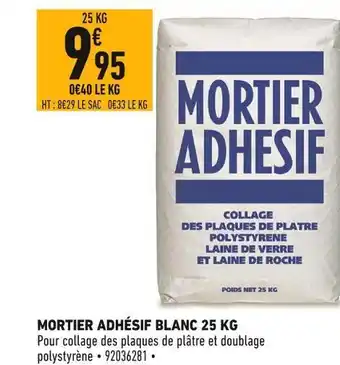 Mortier adhésif blanc 25 kg