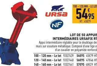 Batkor Ursa lot de 50 appuis intermédiaires fix rt offre