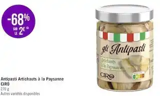 Ciro antipasti artichauts à la paysanne