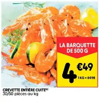 Leader Price Crevette entière cuite offre