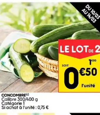 Leader Price Concombre offre