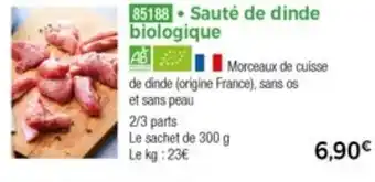 Thiriet Sauté De Dinde Biologique offre