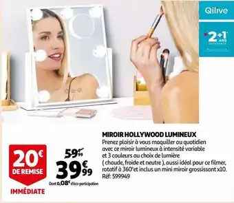 Auchan Miroir hollywood lumineux offre
