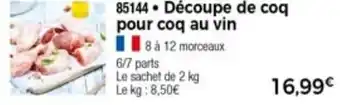 Thiriet Découpe De Coq Pour Coq Au Vin offre