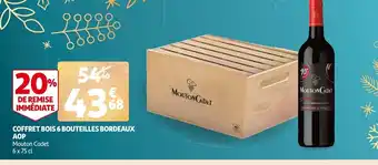 Auchan Coffret Bois 6 Bouteillles Bordeaix Aop offre