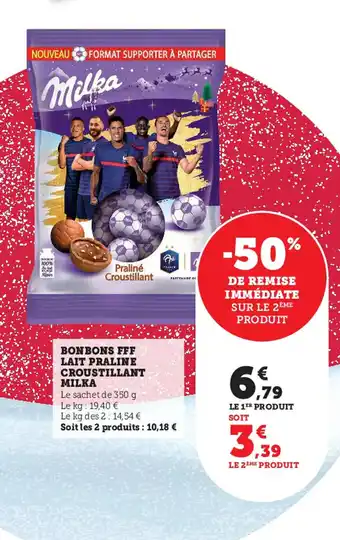 Super U BonBons FFF Lait Praline Croustillant Milka offre