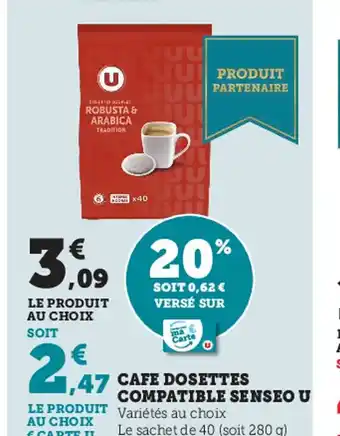 Super U Cafe Dosettes Compatible Senseo u offre