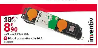 Mr Bricolage Bloc 4 prises étanche 16a inventiv offre