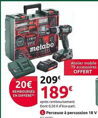 Mr Bricolage Perceuse à percussion 18v offre