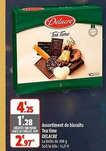 Coccimarket Assortiment de biscuits tea time delacre offre