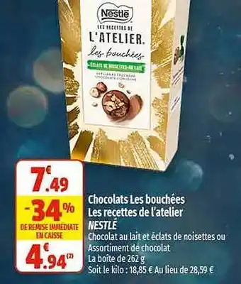 Coccimarket Chocolats les bouchées les recettes de l'atelier nestlé offre