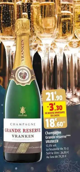 Champagne grande réserve vranken