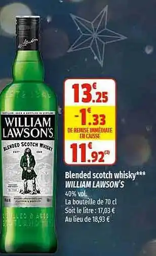 Coccimarket Blended scotch whisky william lawson's offre