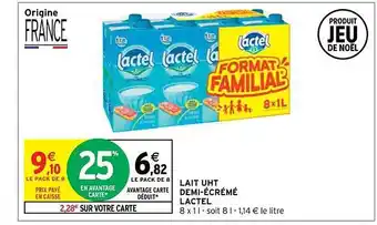 Intermarché Contact Lait uht demi-écrémé lactel offre