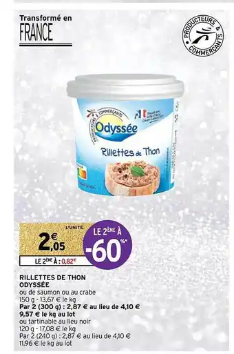 Intermarché Contact Rillettes de thon odyssée offre