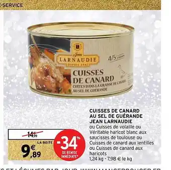 Intermarché Contact Cuisses de canard au sel de guérande jean larnaudie offre