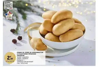 Pomme de terre de consommation à chair ferme princesse amandine