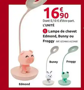 Mr Bricolage Lampe de chevet edmond, bunny ou froggy offre